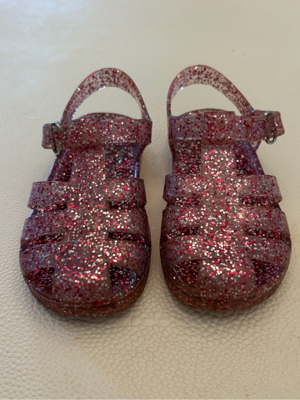 Toddler Pink Glitter Jelly Sandals - size 6